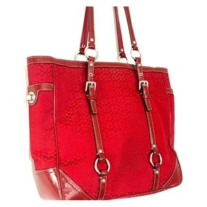 COACH Red Tote Purse Excellent Condition
